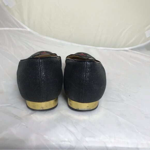 Charlotte Olympia Kitty Glitter Metallic Ballet Flats Cat Shoes Loafers Slides - Picture 14 of 15